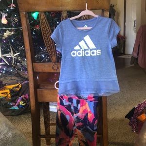 Toddler Girl adidas Tee & Capri Tight Set